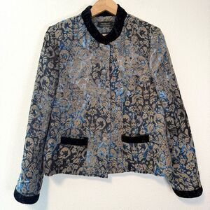 Tribal Velvet Trim Blazer Size 14 FLAW MISSING BUTTON